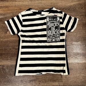 Black and White Striped Short Sleeve Tee